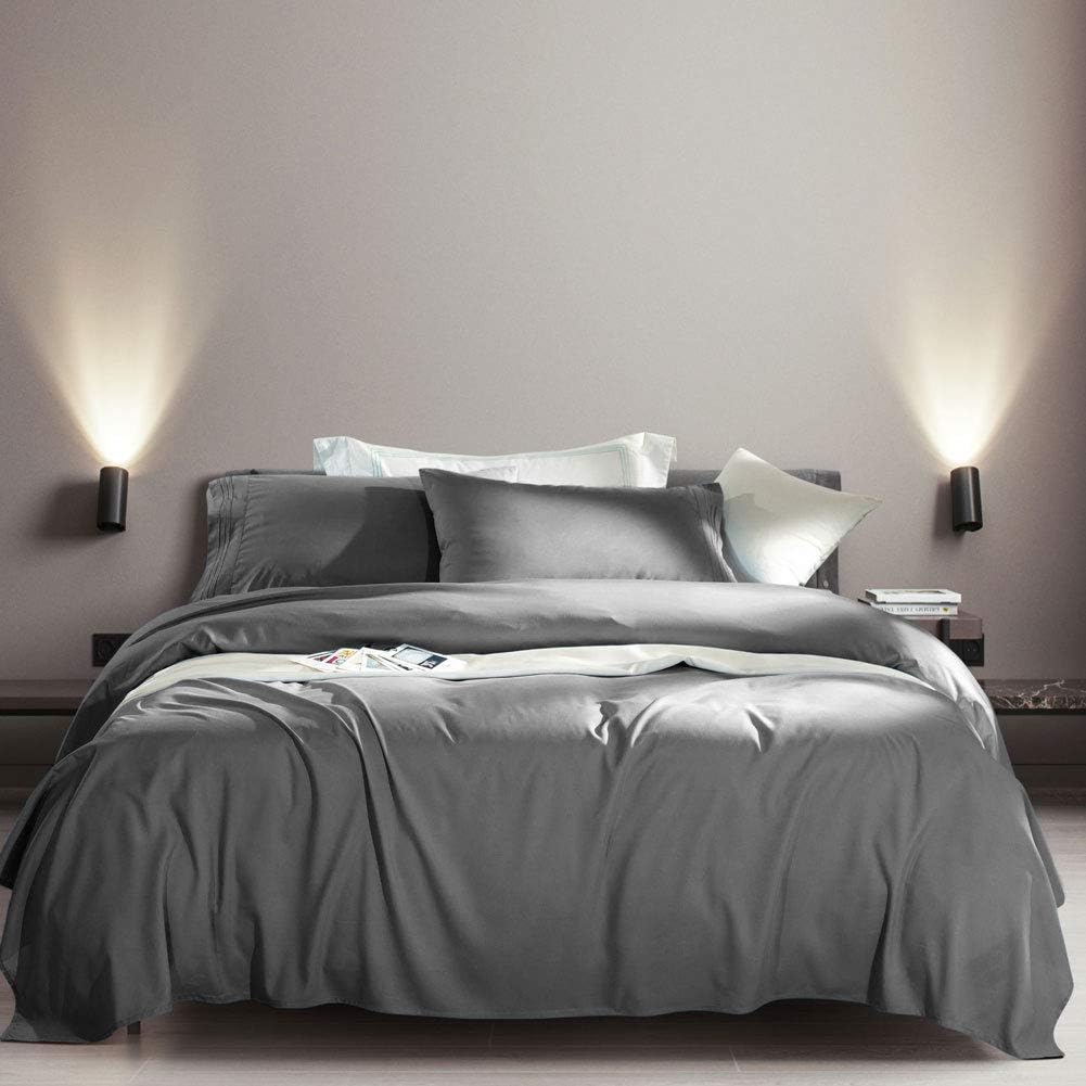 SONORO KATE dark grey king size microfiber bed sheet set with deep pocket design and soft wrinkle-resistant fabric Amazon pick | MyNestrova